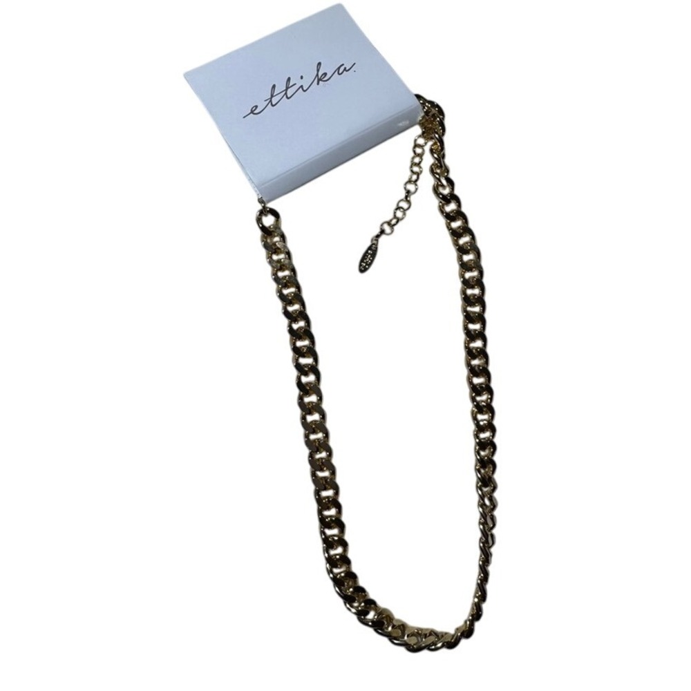Ettika Gold Tone Chain‎ Necklace Statement Jewelry Fashion Accessory